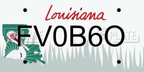 FV0B6O Louisiana License Plate