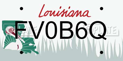 FV0B6Q Louisiana License Plate