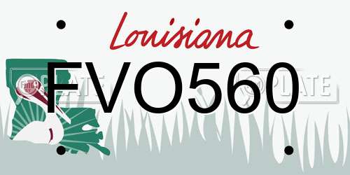 FVO560 Louisiana License Plate
