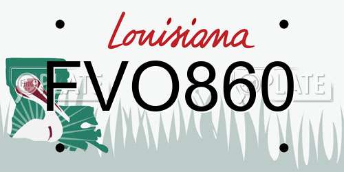 FVO860 Louisiana License Plate