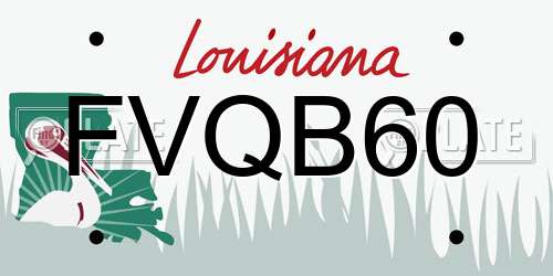 FVQB60 Louisiana License Plate
