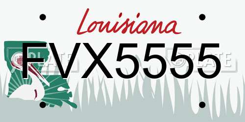 FVX5555 Louisiana License Plate