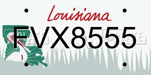 FVX8555 Louisiana License Plate