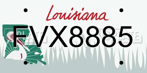 FVX8885 Louisiana License Plate