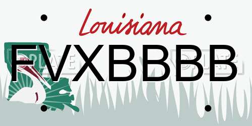 FVXBBBB Louisiana License Plate