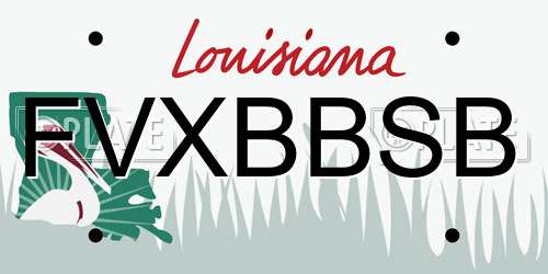 FVXBBSB Louisiana License Plate