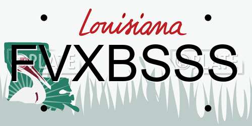 FVXBSSS Louisiana License Plate