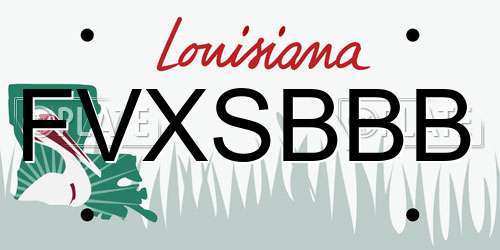 FVXSBBB Louisiana License Plate
