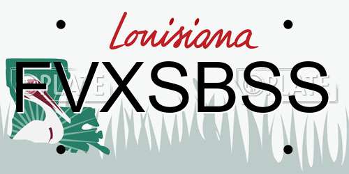 FVXSBSS Louisiana License Plate