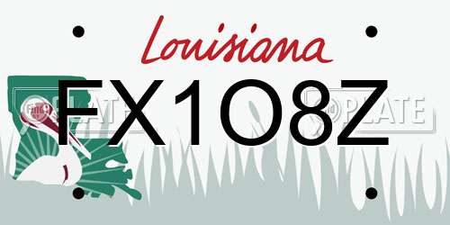 FX1O8Z Louisiana License Plate