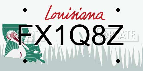 FX1Q8Z Louisiana License Plate