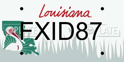 FXID87 Louisiana License Plate