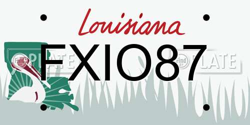 FXIO87 Louisiana License Plate