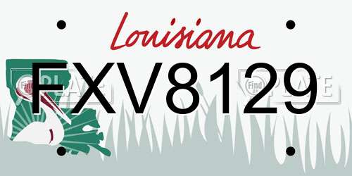 FXV8129 Louisiana License Plate