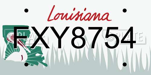 FXY8754 Louisiana License Plate