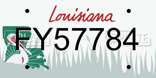 FY57784 Louisiana License Plate