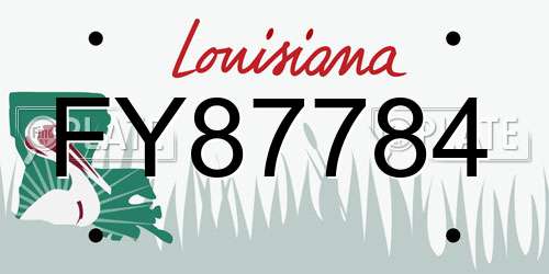 FY87784 Louisiana License Plate