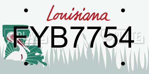 FYB7754 Louisiana License Plate