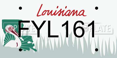 FYL161 Louisiana License Plate