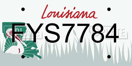 FYS7784 Louisiana License Plate