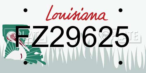 FZ29625 Louisiana License Plate