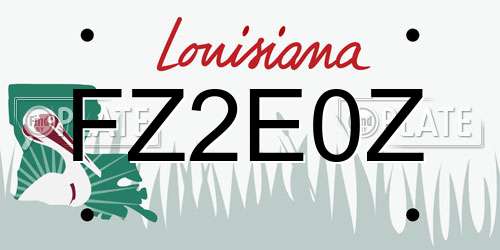 FZ2E0Z Louisiana License Plate