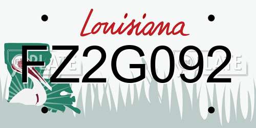 FZ2G092 Louisiana License Plate