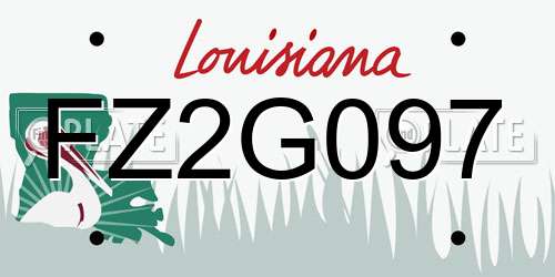 FZ2G097 Louisiana License Plate