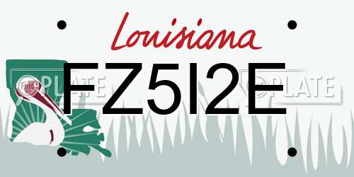 FZ5I2E Louisiana License Plate