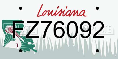 FZ76092 Louisiana License Plate