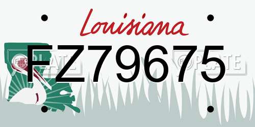 FZ79675 Louisiana License Plate