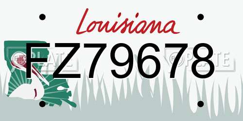FZ79678 Louisiana License Plate