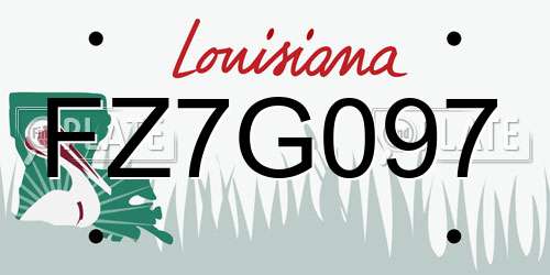 FZ7G097 Louisiana License Plate
