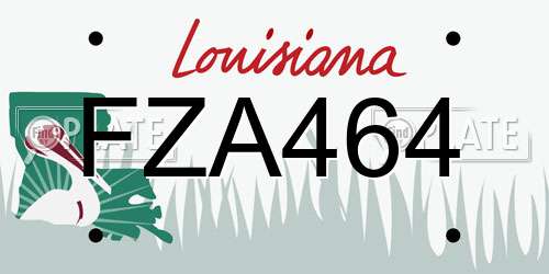 FZA464 Louisiana License Plate