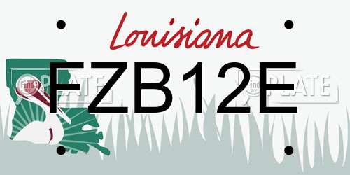 FZB12E Louisiana License Plate
