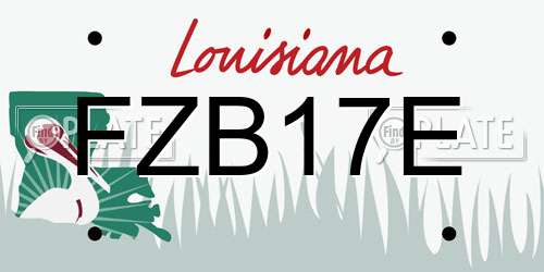 FZB17E Louisiana License Plate