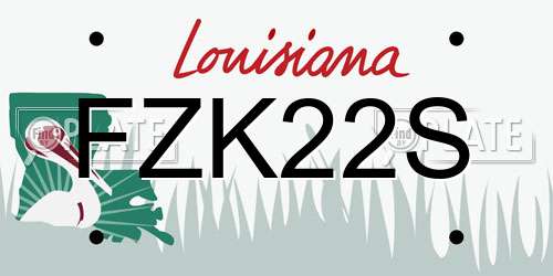 FZK22S Louisiana License Plate