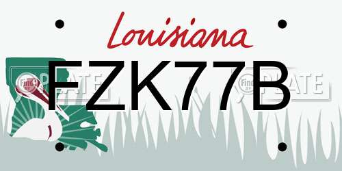 FZK77B Louisiana License Plate
