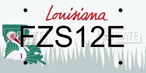 FZS12E Louisiana License Plate