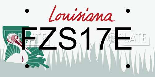 FZS17E Louisiana License Plate