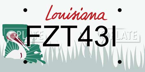 FZT43I Louisiana License Plate