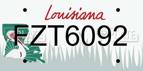 FZT6092 Louisiana License Plate