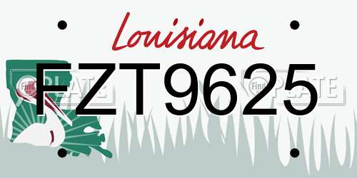 FZT9625 Louisiana License Plate