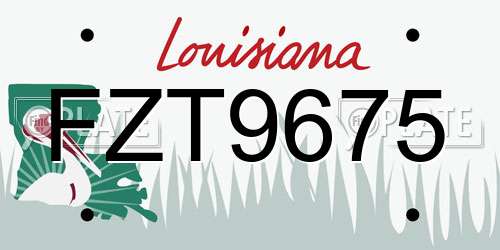 FZT9675 Louisiana License Plate