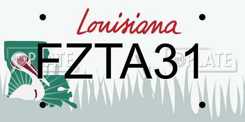 FZTA31 Louisiana License Plate
