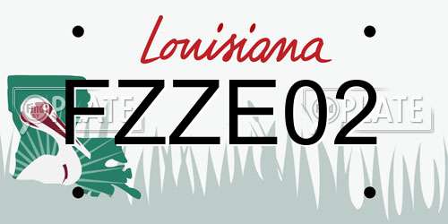 FZZE02 Louisiana License Plate