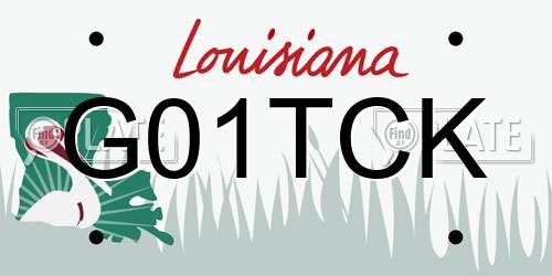 G01TCK Louisiana License Plate