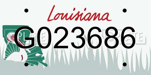 G023686 Louisiana License Plate