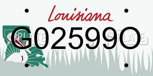 G02599O Louisiana License Plate