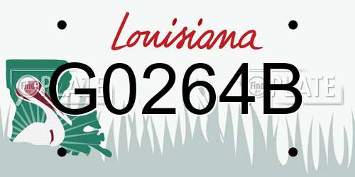 G0264B Louisiana License Plate